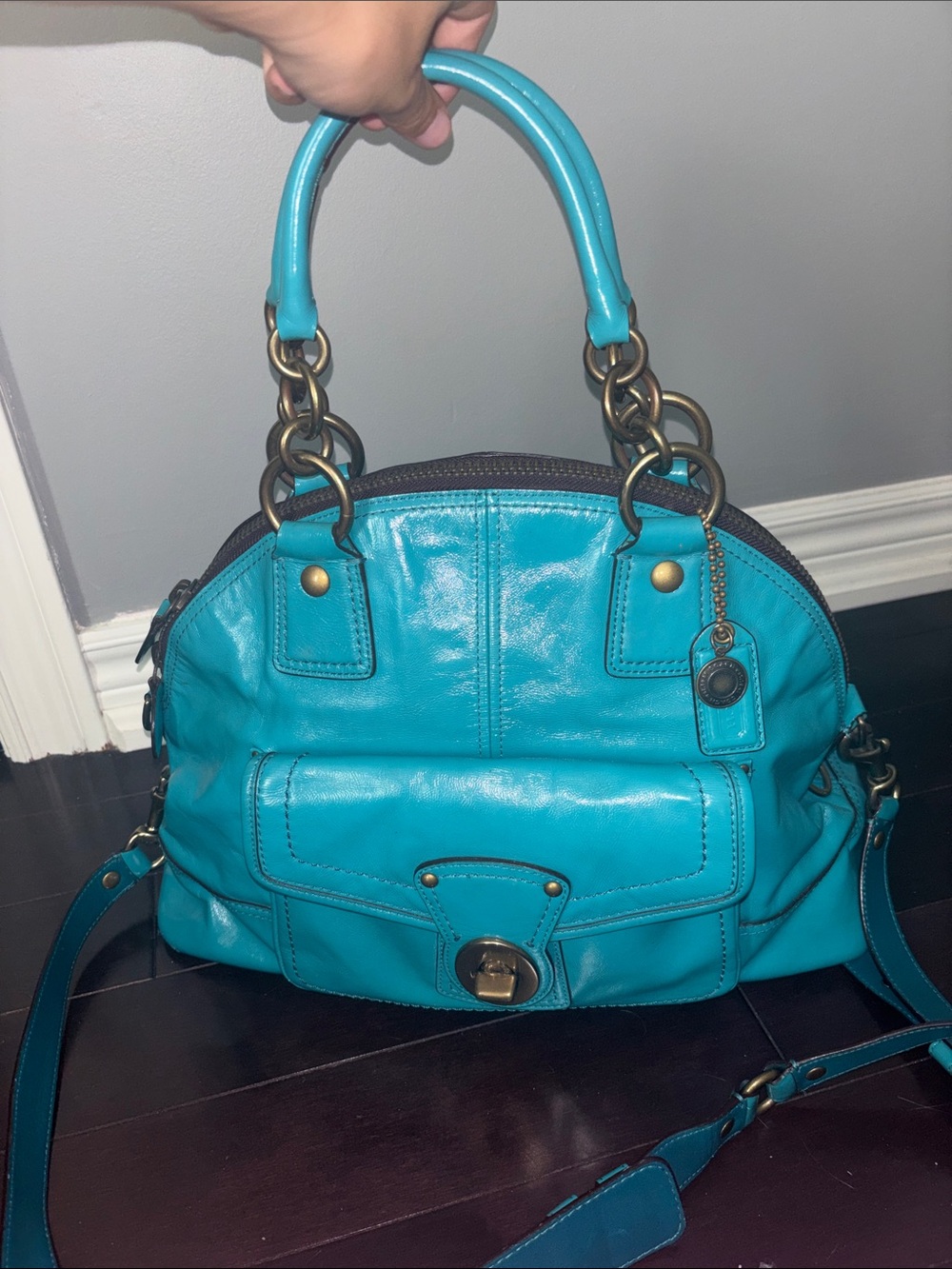 RARE turquoise coach 2008 legacy bag